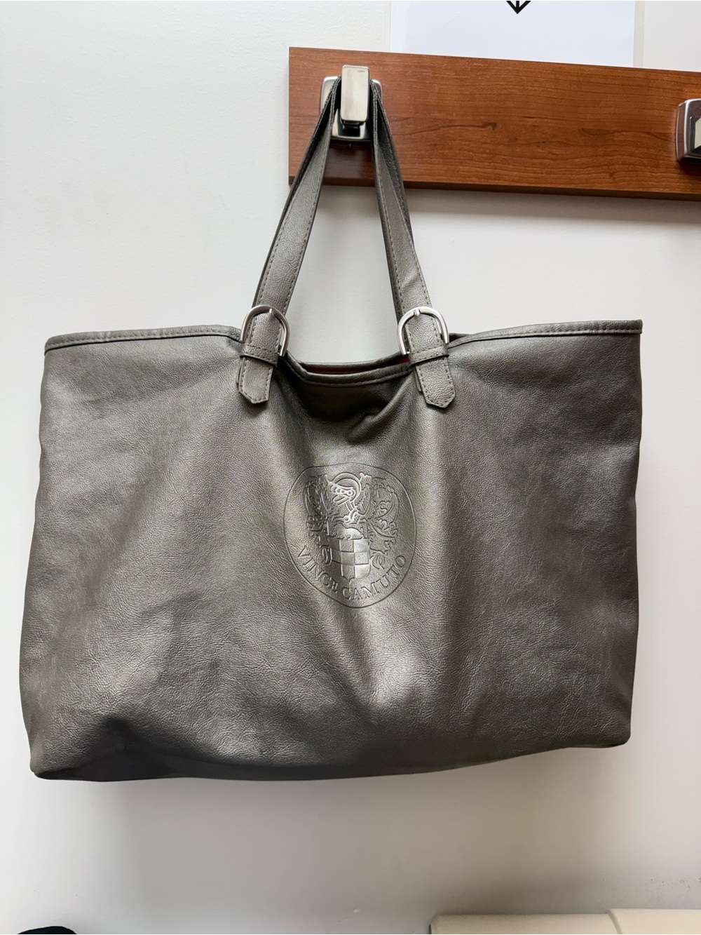 Vince Camuto Gray Faux Leather Tote